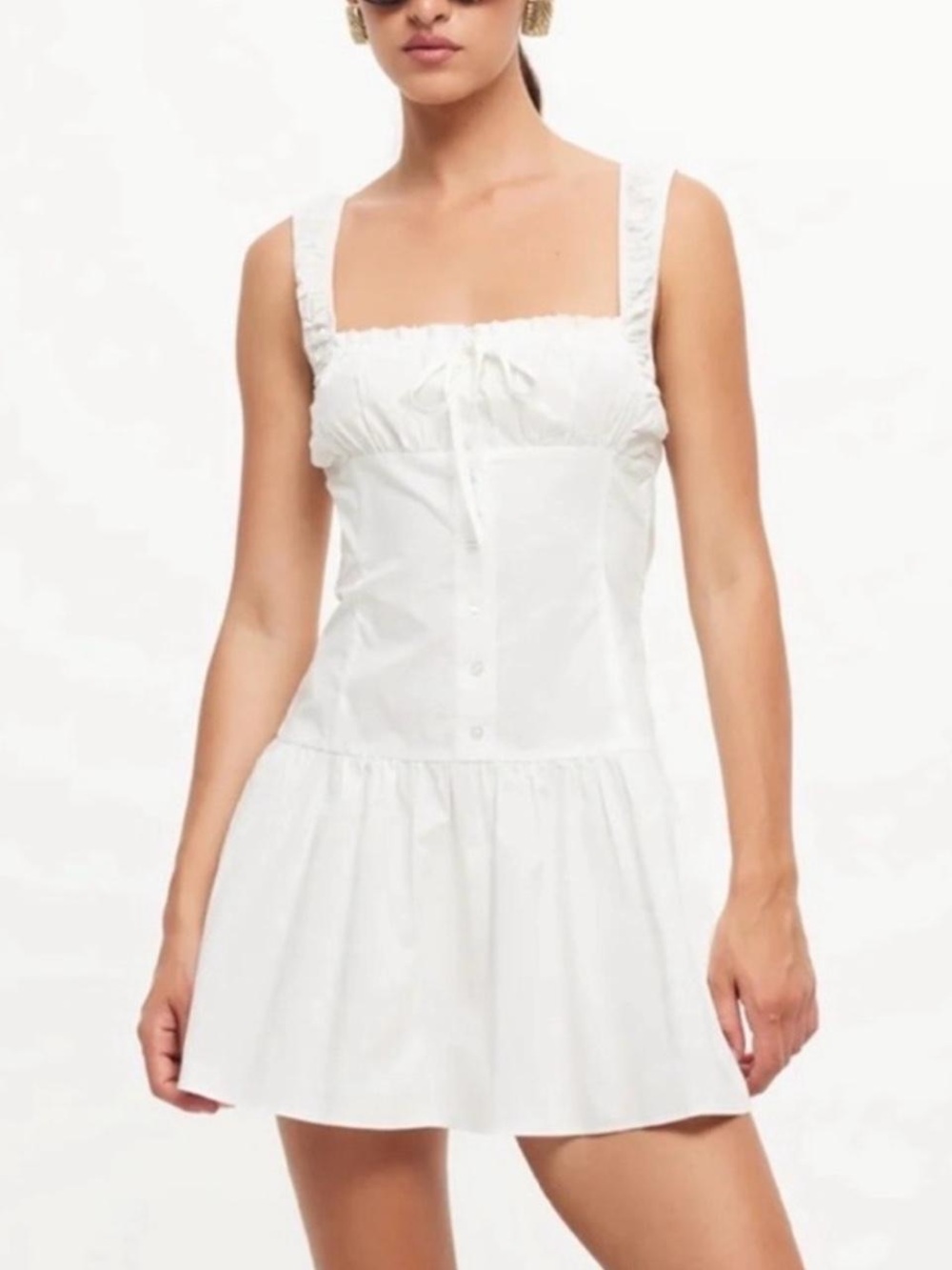 Lioness White Square Neck Mini Dress